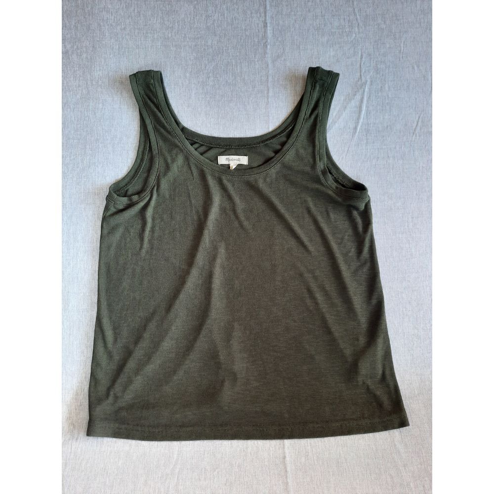 Madewell Women's Small Active Pullover Stretch Tank Top Relax Fit Military Green